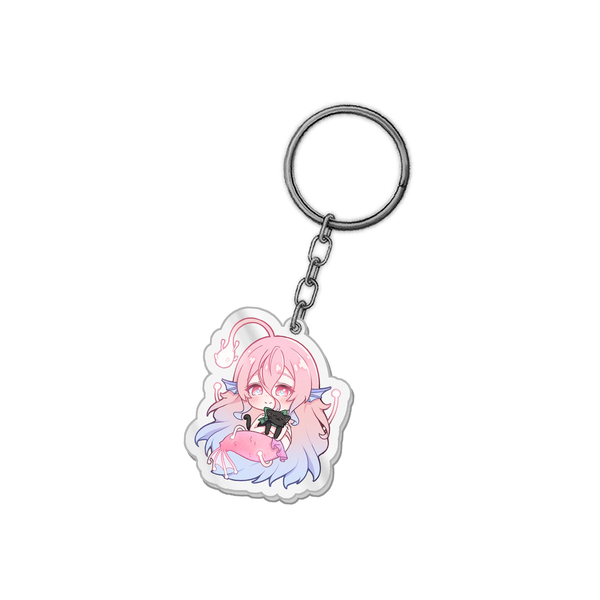 CinderellaVT "Cat & Fish" Keychain