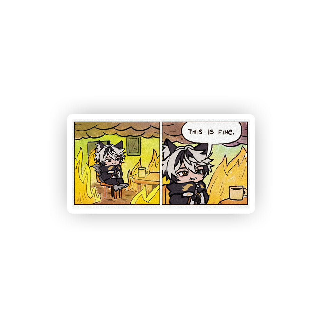 KitsuArcade "This is Fine" Sticker