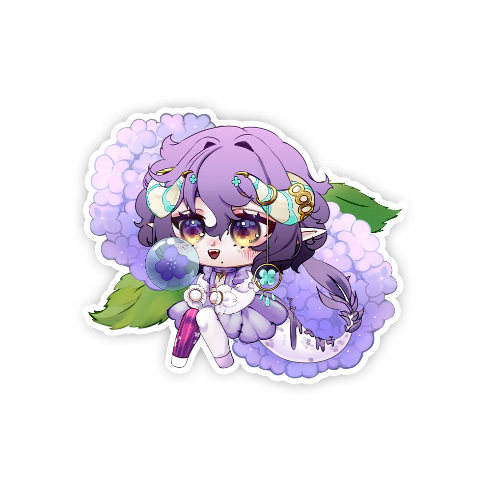 Noctiluca Luminos Hydrangeas Chibi Sticker