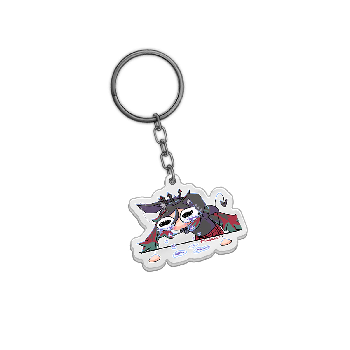 MinaBunVT Sobbing Keychain