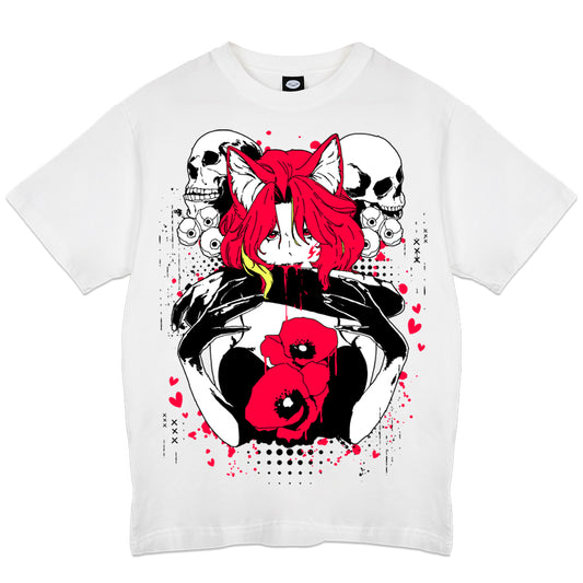 Poppy Soleil "Bloody Poppies" White T-Shirt
