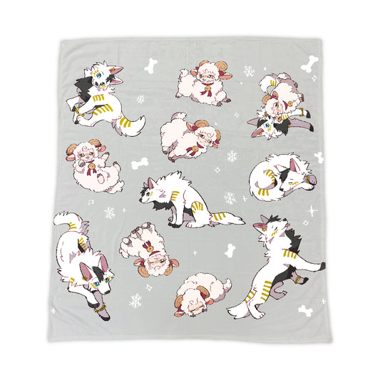 Winterwolve "Wolf & Sheep" Grey Blanket