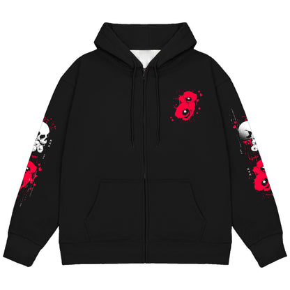Poppy Soleil "Bloody Poppies" Zip Up Hoodie