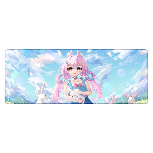 bunnykait "Flowers & Bunnies" XL Mousepad