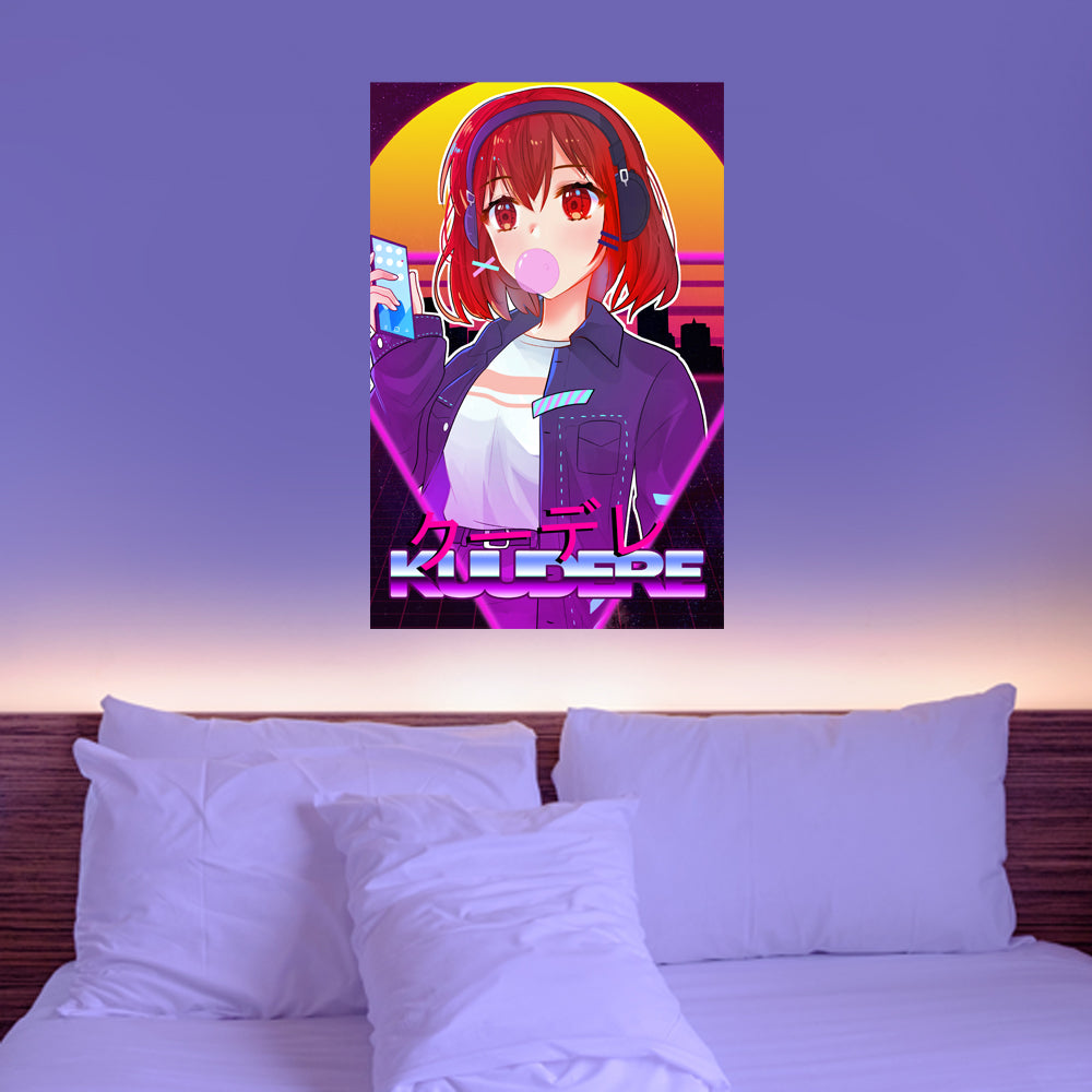 Kuudere Synthwave Anime Poster