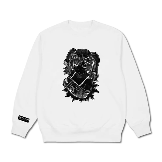 Waifu Club Chalkboard Crewneck - White